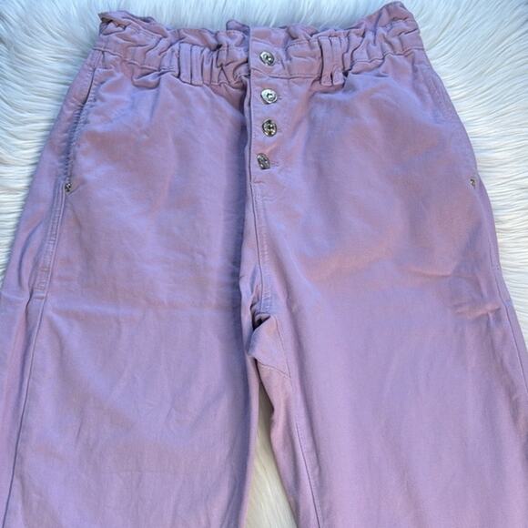 Zara Lilac High Rise Paper Bag Jeans - Picture 3 of 9